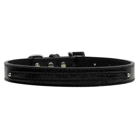 UNCONDITIONAL LOVE 38 in.  10mm Faux Croc Two Tier Collars Black Large UN763504